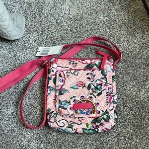 Vera Bradley Pink Floral Crossbody Bag with Structured Design